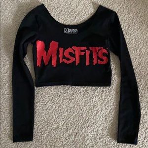 Misfits Long Sleeve Crop Top